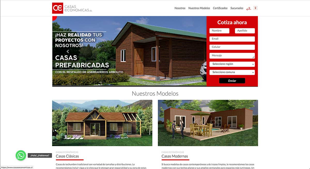Casas prefabricadas sur de Chile